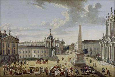 Oude markt van Potsdam met stadspaleis door Karl Christian Wilhelm Baron